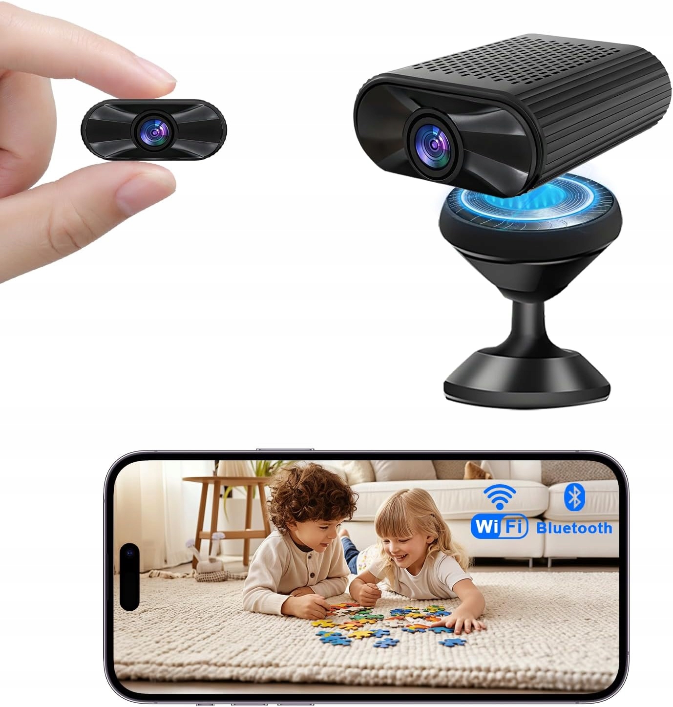 Mini Kamera WiFi 4K Niania Elektroniczna Podgląd Telefon Nocna Dual WiFi