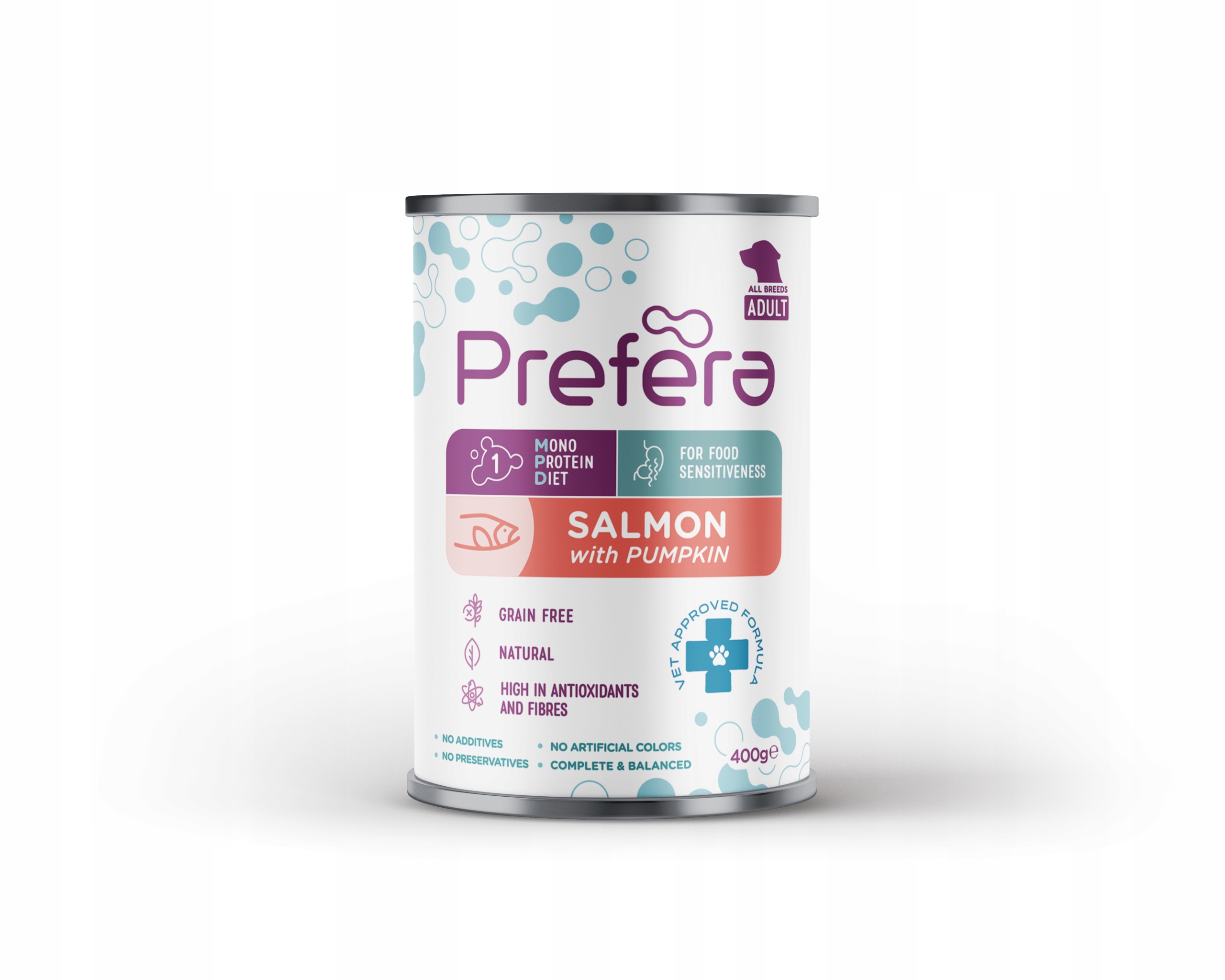 Levně Prefera Monoproteinové krmivo pro psy Vet Approved losos s dýní 400 g