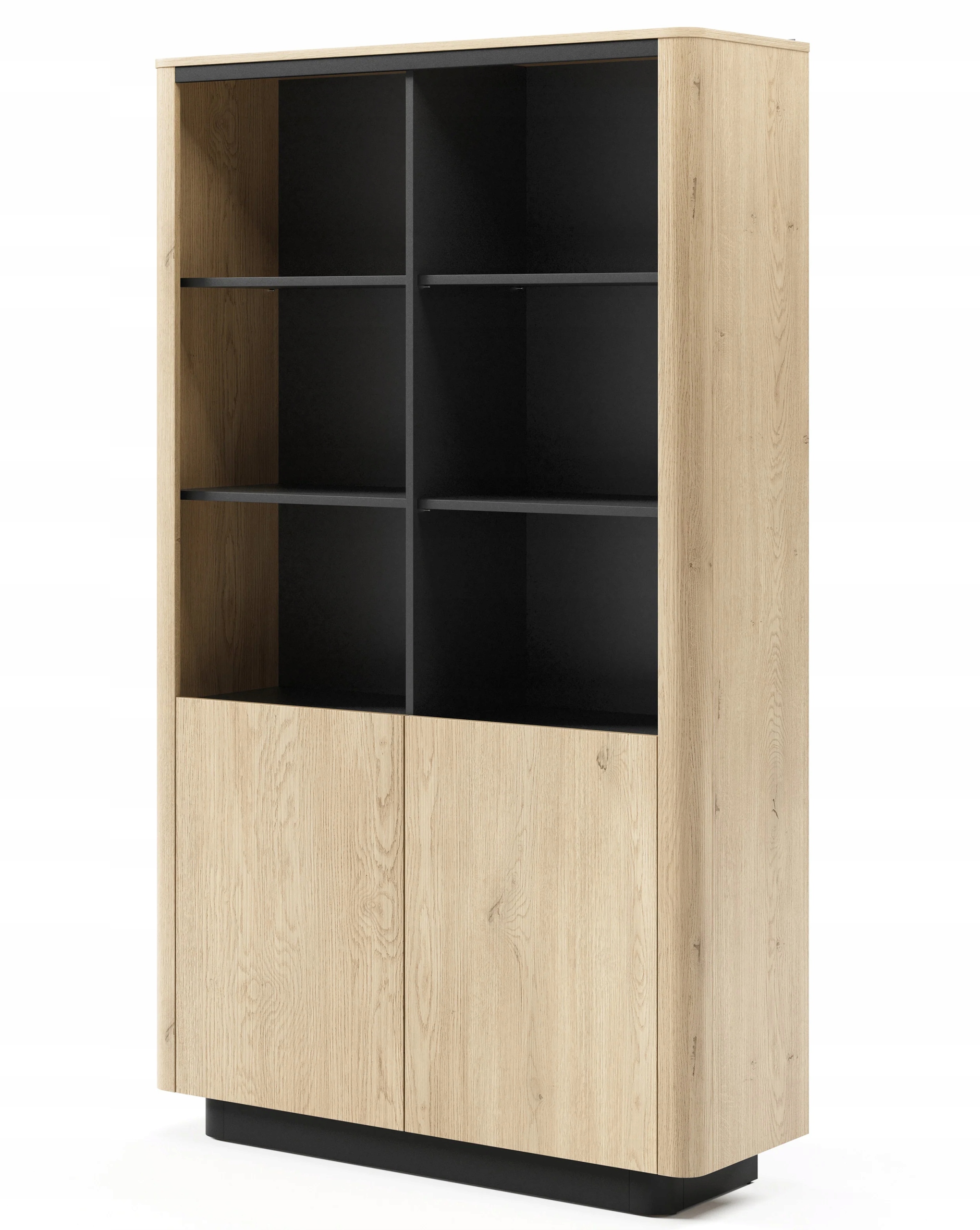 Dvoudveřový regál Torro 113 cm dub cremona/černý na podstavci