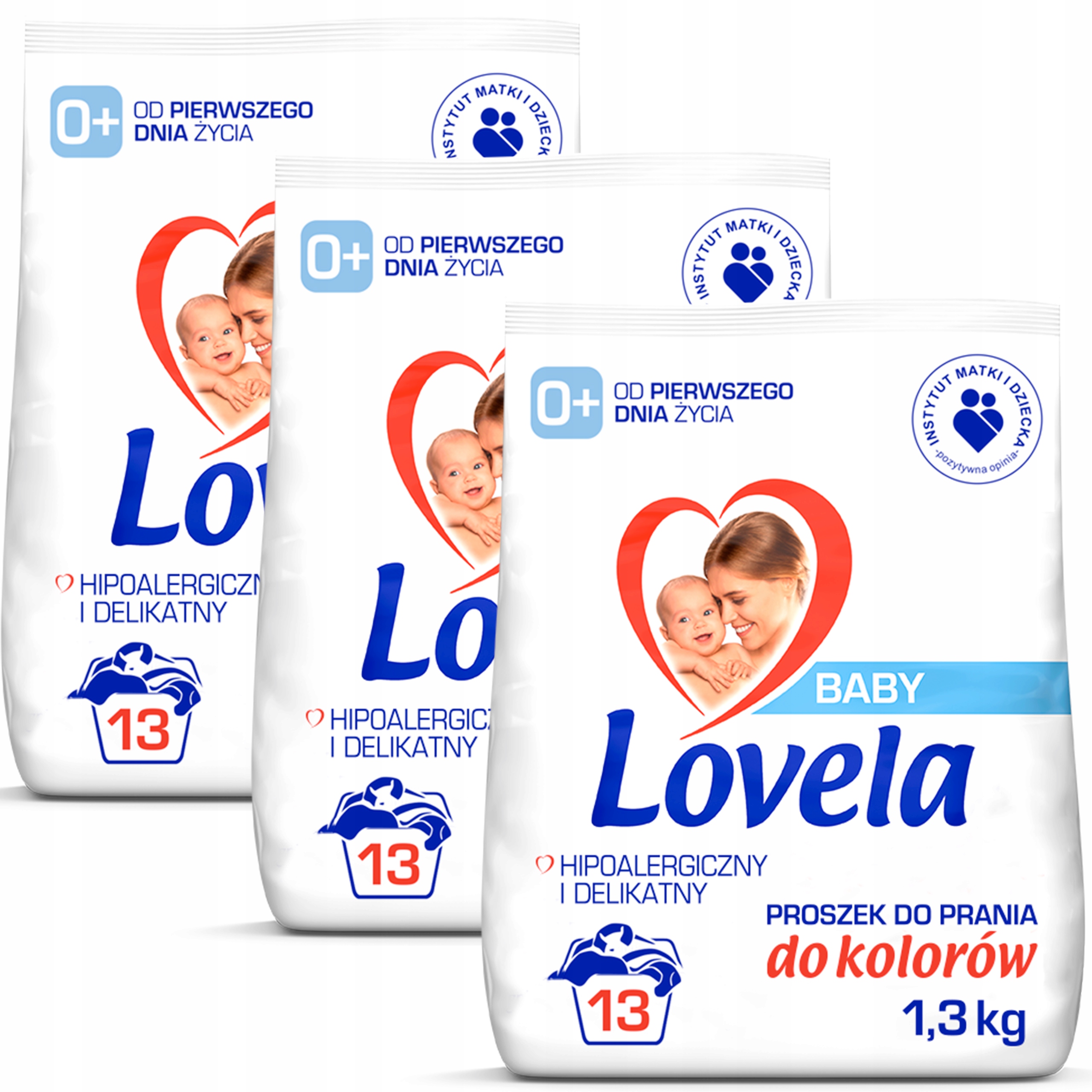 Levně Lovela Baby Hypoalergenní sada prášek na barevné prádlo 39 praní 3x1,3kg