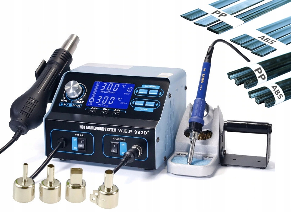 Spawarka do plastiku WEP 992D+ HOTAIR GROTÓWKA +4xDYSZE +SPOIWA