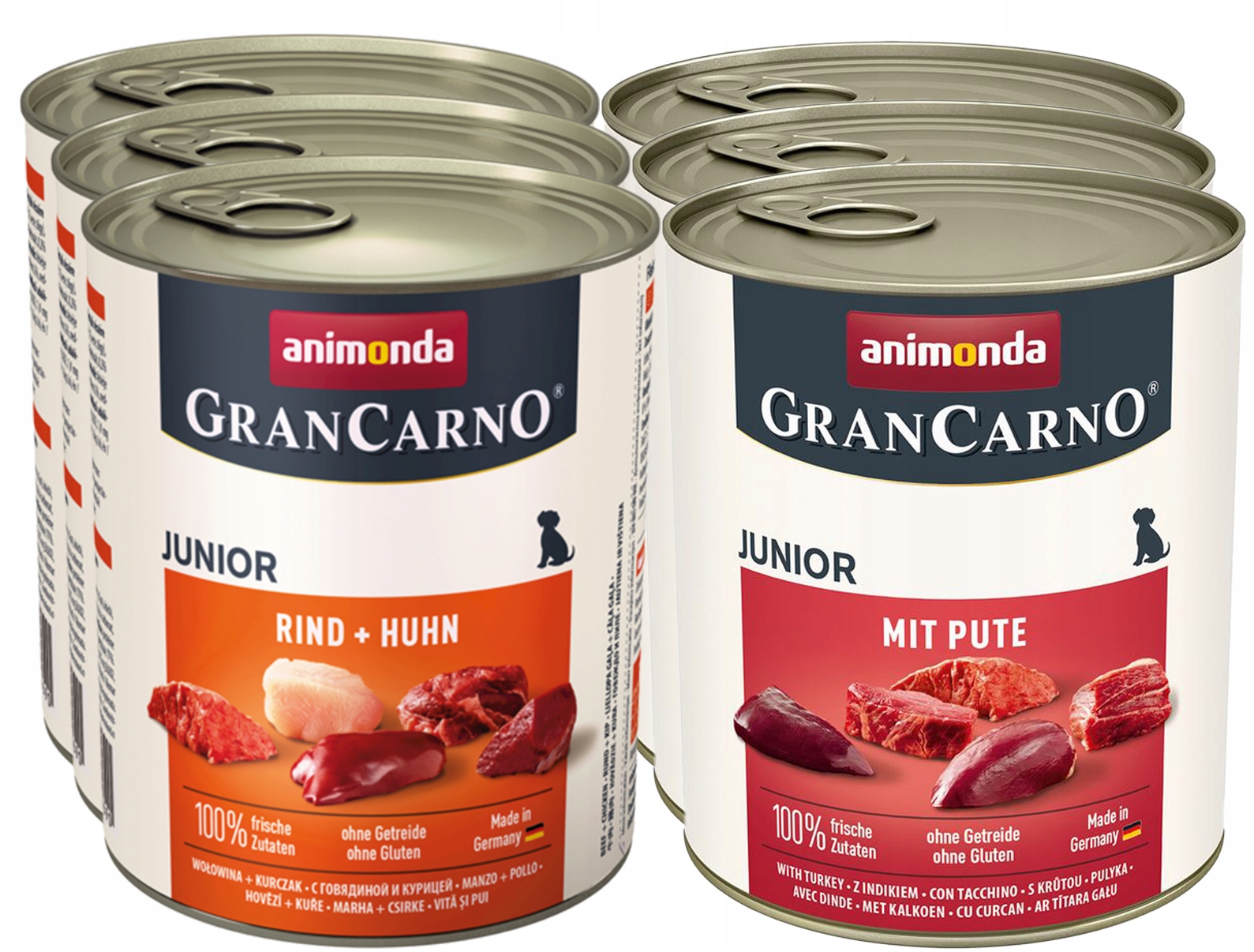 Levně Animonda Pes GranCarno Junior MIX všech příchutí Set 800 g x 6