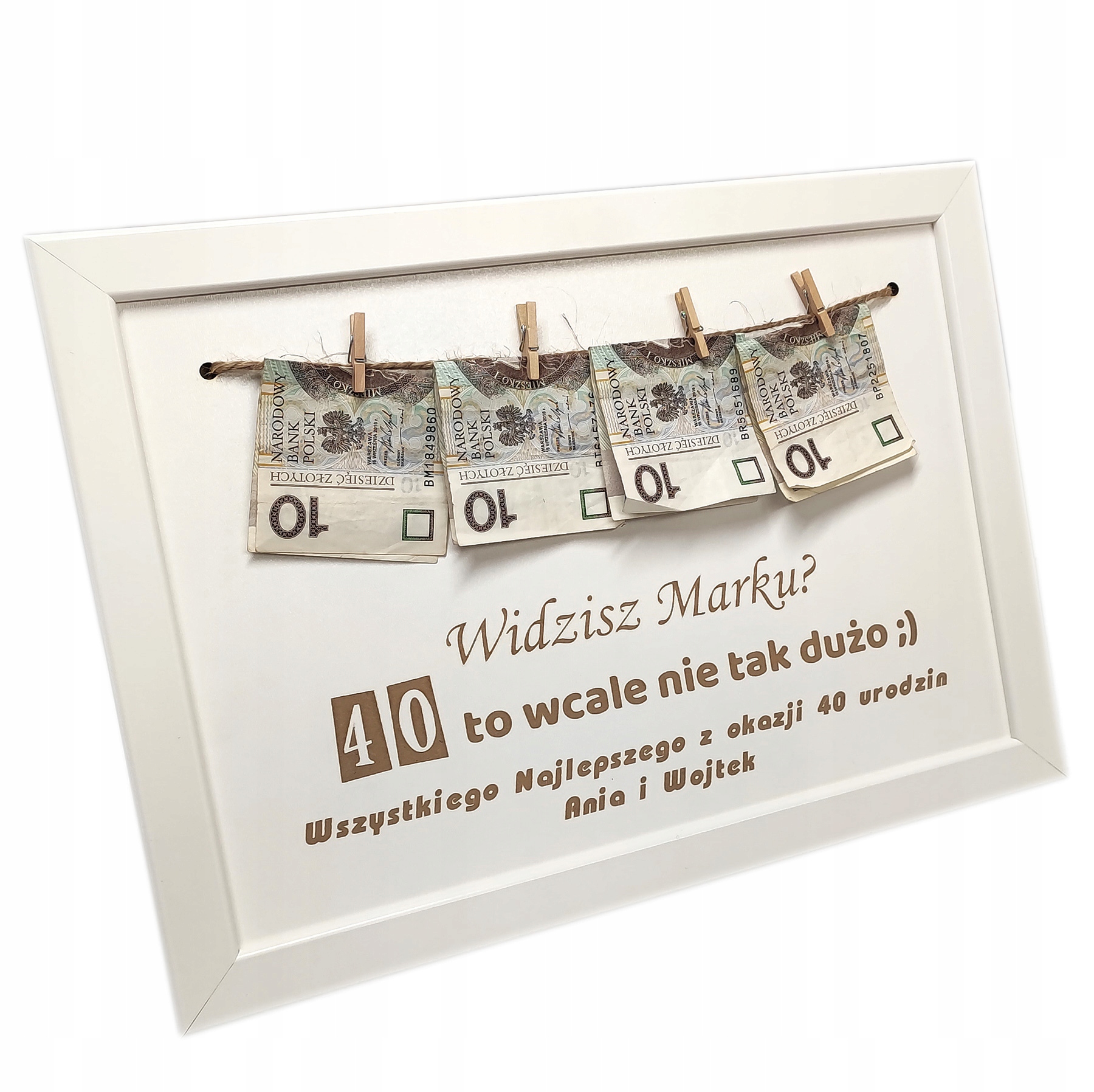 

Ramka na okrągłe urodziny 30 40 50 Grawer