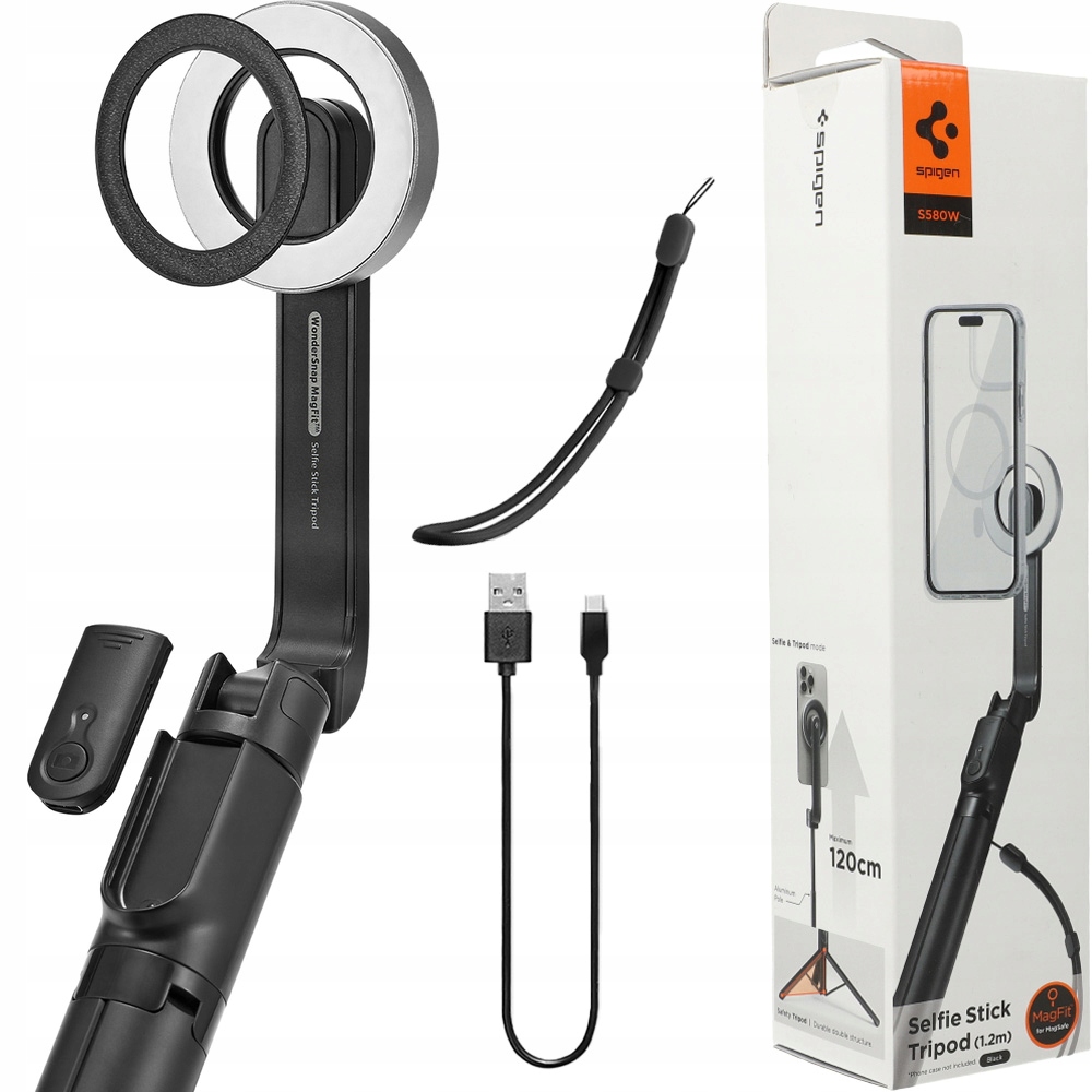 Selfie tyč Spigen pro telefon s MagSafe, stativová tyč s dálkovým ovládáním 120 cm Bt