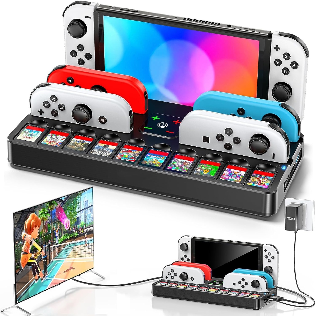 STOJAK STACJA DOKUJĄCA ŁADOWARKA JOYCON PODSTAWKA CHŁODZĄCA DO NINTENDO