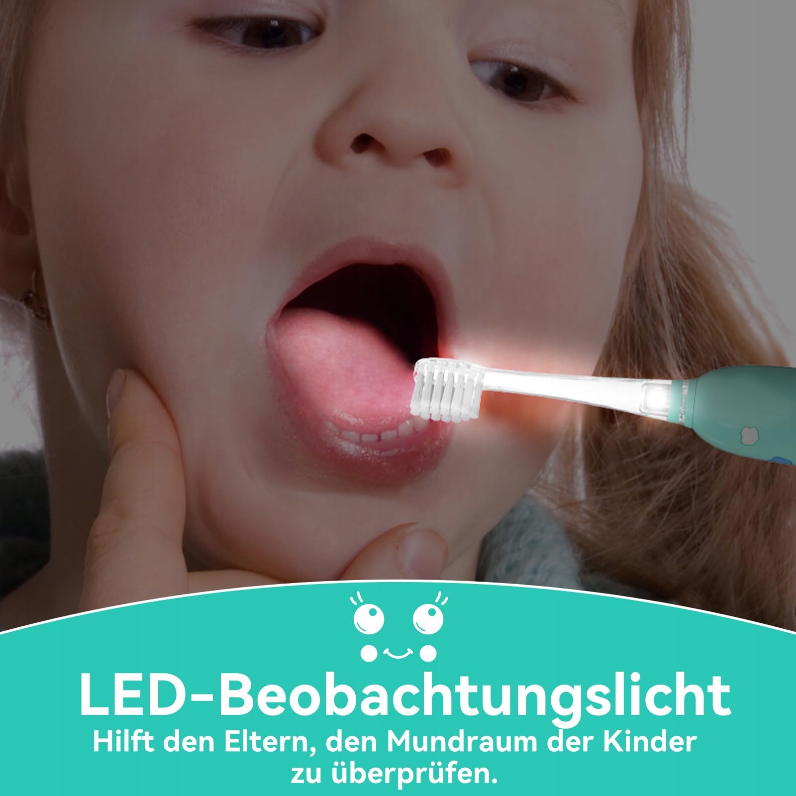 SEAGO Elektryczna Szczoteczka Dla Dzieci LED IPX7 8 Główek — miniatura 5