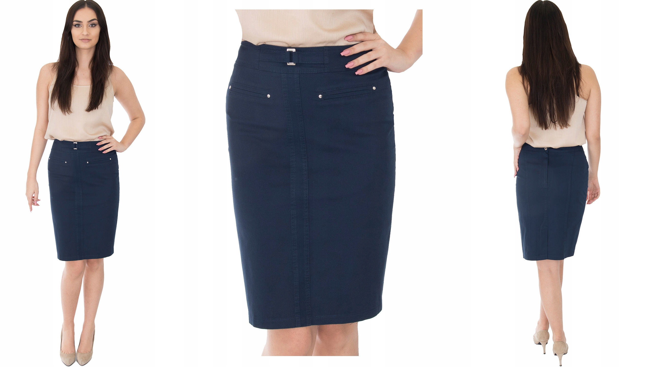 MIKEL6 SPÓDNICA BAWEŁNA KLAMERKA (38-52) r.38 Wzór dominujący bez wzoru