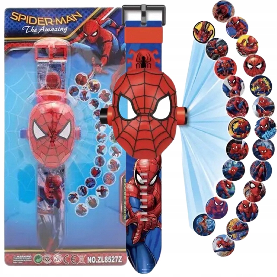 SPIDERMAN ZEGAREK 3D LED Z PROJEKTOREM SPIDER MAN