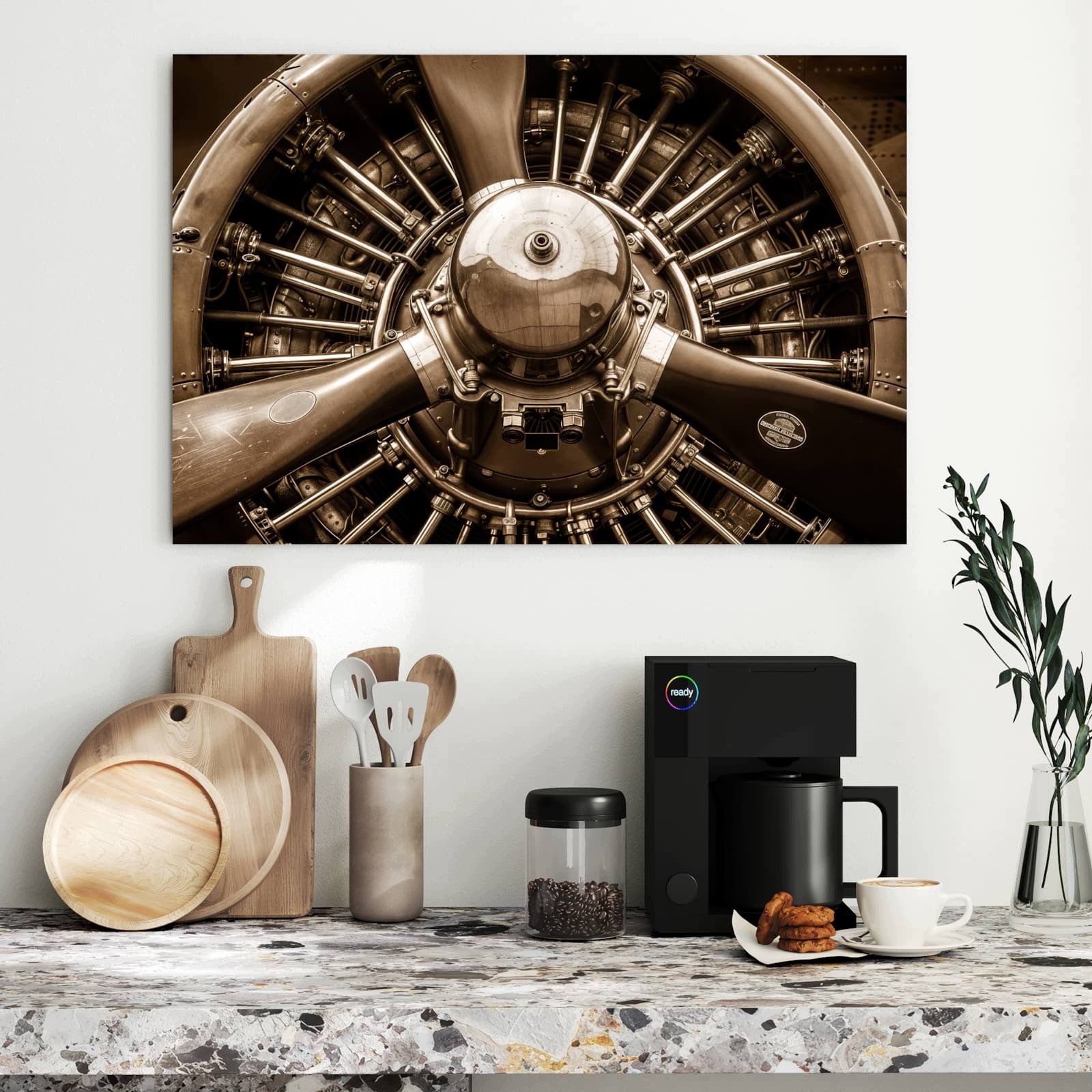 Magnetická tabule Jemné Motor letadla 90 × 60 cm
