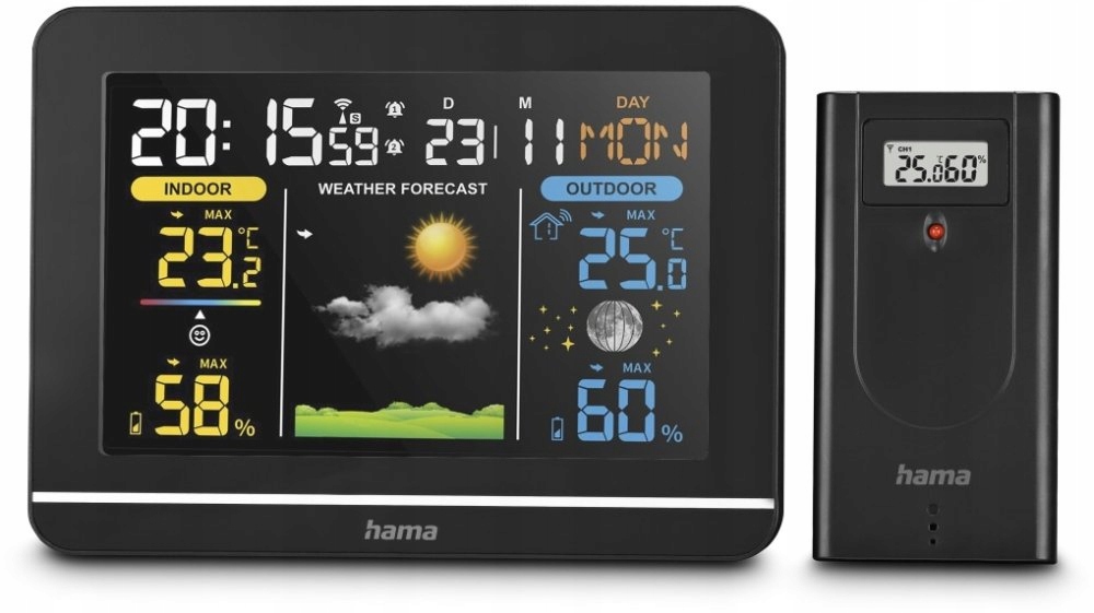 Hama Stacja Pogody Usedom Termometr Higrometr Ekran Va Dcf Prognoza