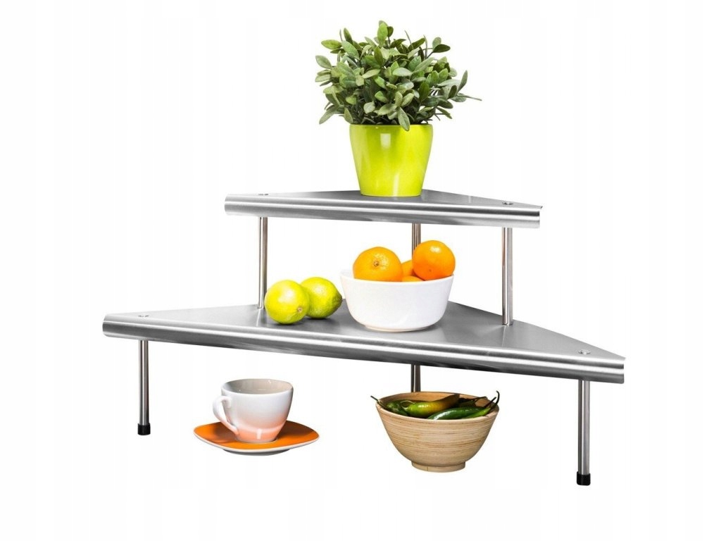 Rohová kuchyňská polička Massivo Duo, 2 úrovně