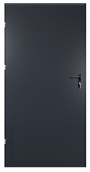 DRZWI ZEWNĘTRZNE TECHNICZNE ANTRACYT 90 Lewe Mocne, Grube, z klamką