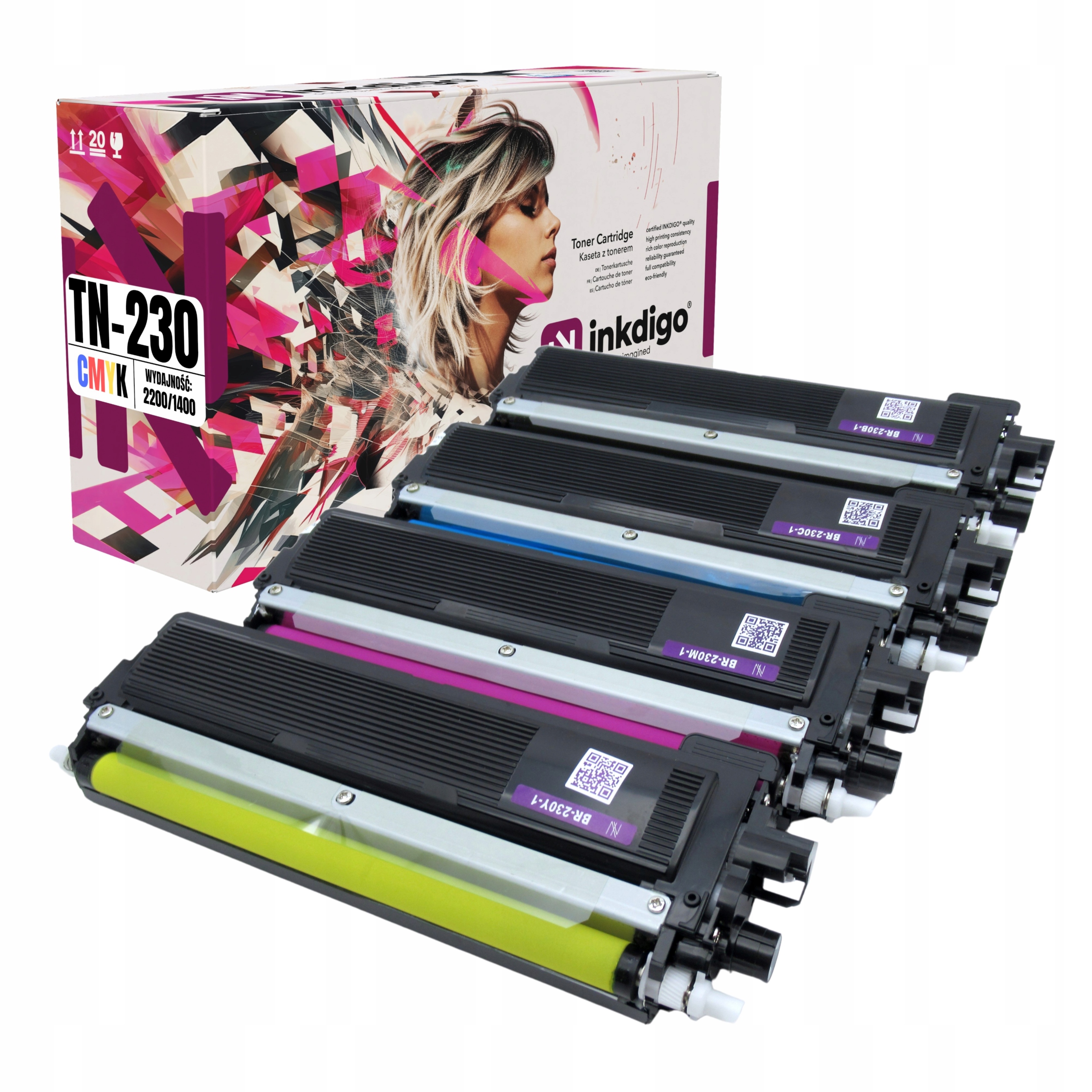 4x Toner pro Brother TN210/230 MFC-9120CN 9125CN