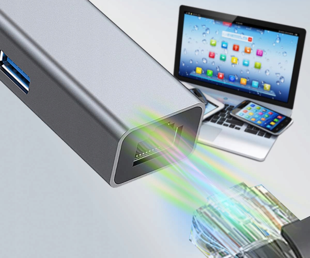 HUB 3x USB C 3.0 3.1 MacBook iMac Thunderbolt 3 Marka Novaza Tech