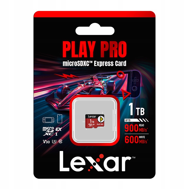 Lexar karta pamięci Play Pro szybka microSD Express 7.1 1TB V30 U3 A2