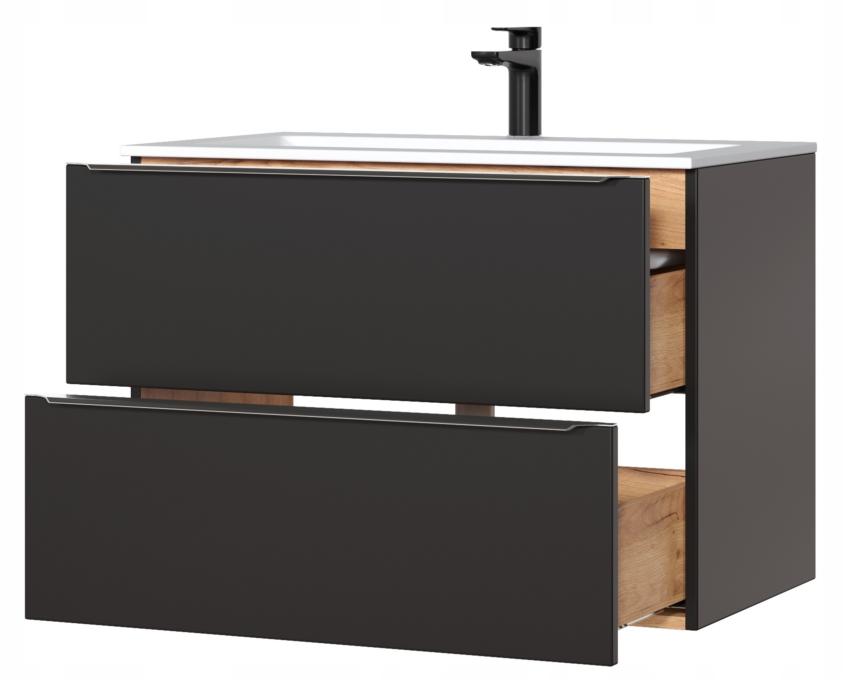 SZAFKA ŁAZIENKOWA Z UMYWALKĄ 80 CM CAPRI BLACK Kod producenta NERO-2