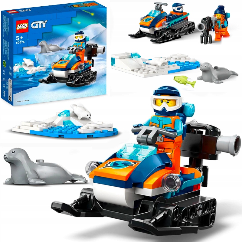 Klocki Lego City Skuter Śnieżny Badacza Arktyki Foki Figurki Zwierząt Lód