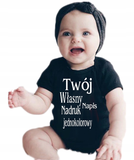 Body Dziecięce z WŁASNYM NADRUKIEM NAPISEM 12MC Materiał dominujący bawełna