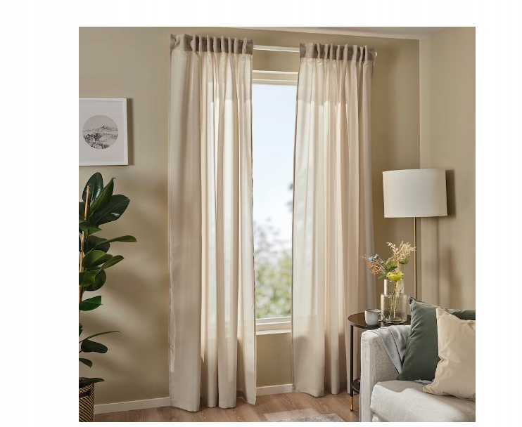 Ikea Rosenrobinia Záclony 2 kusy Komplet béžová 145x300 cm