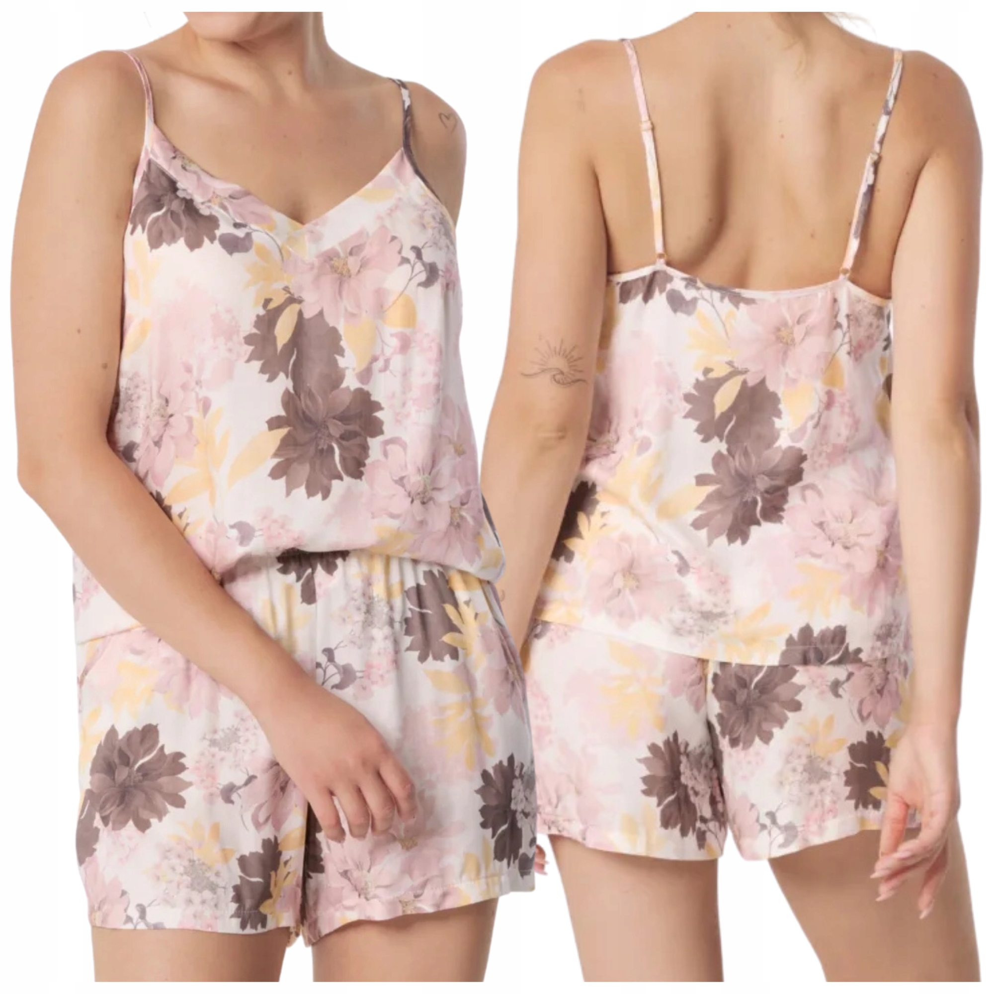 Komfortní pyžamo s květinovým topem a vzdušnou Mefemi Nancy PC50 M