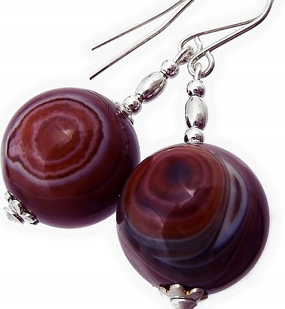 Přírodní karneol Krásné Náušnice Stříbro