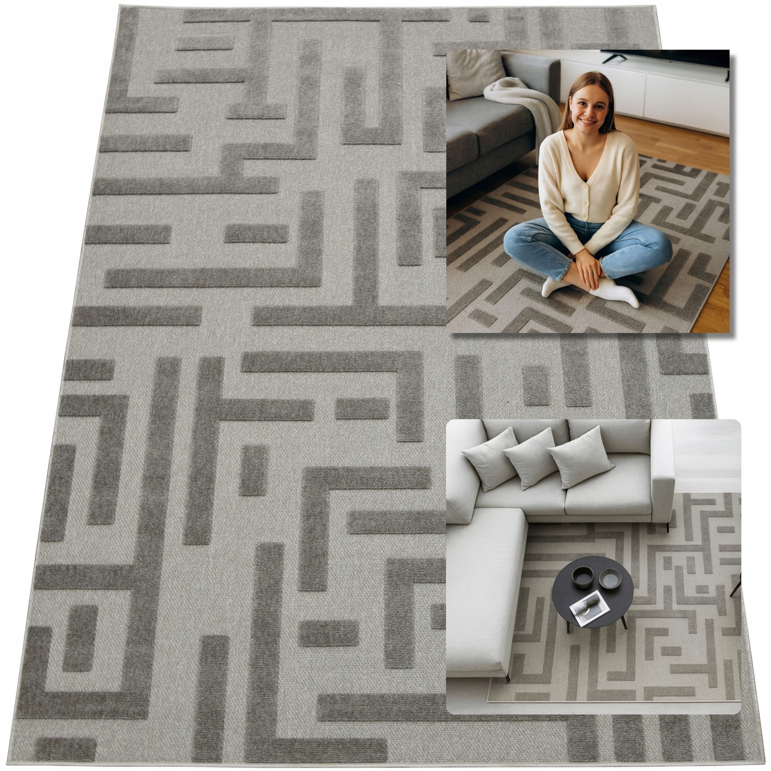 Koberec Moderní Šedý Měkký Medúza Koberce Do Obývacího Pokoje Glamour 80x150