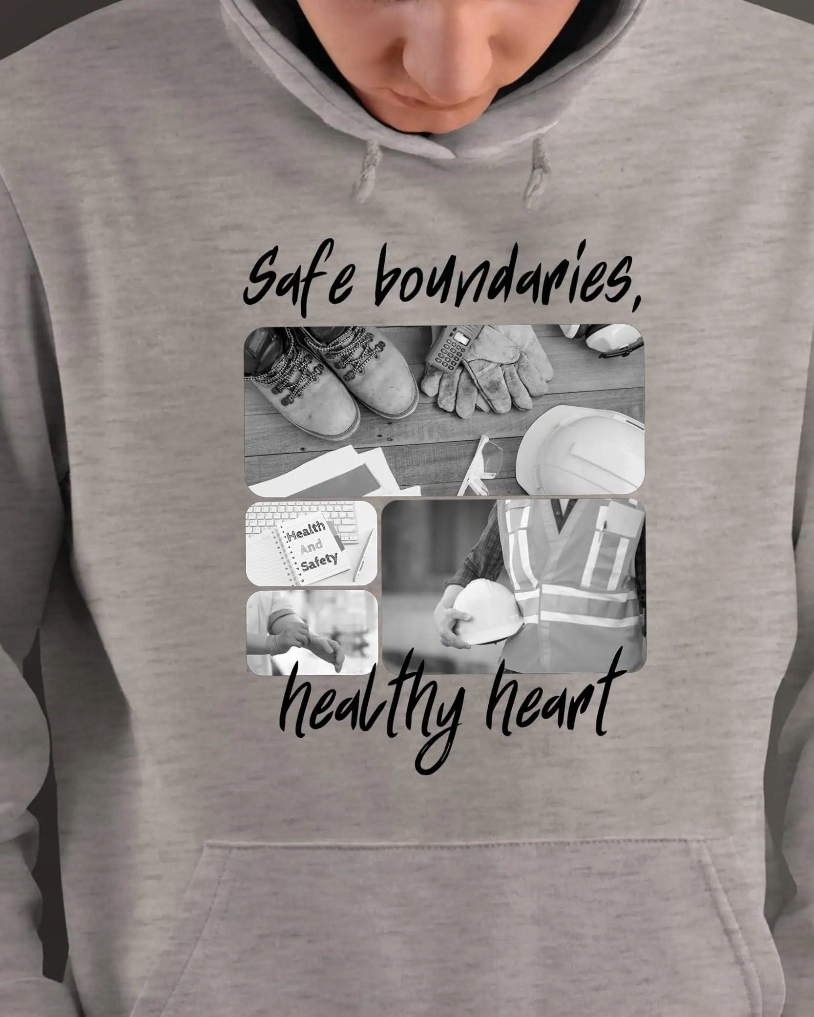 Mikina s kapucí Dárek pro zaměstnance Bozp Umělecká šedá L