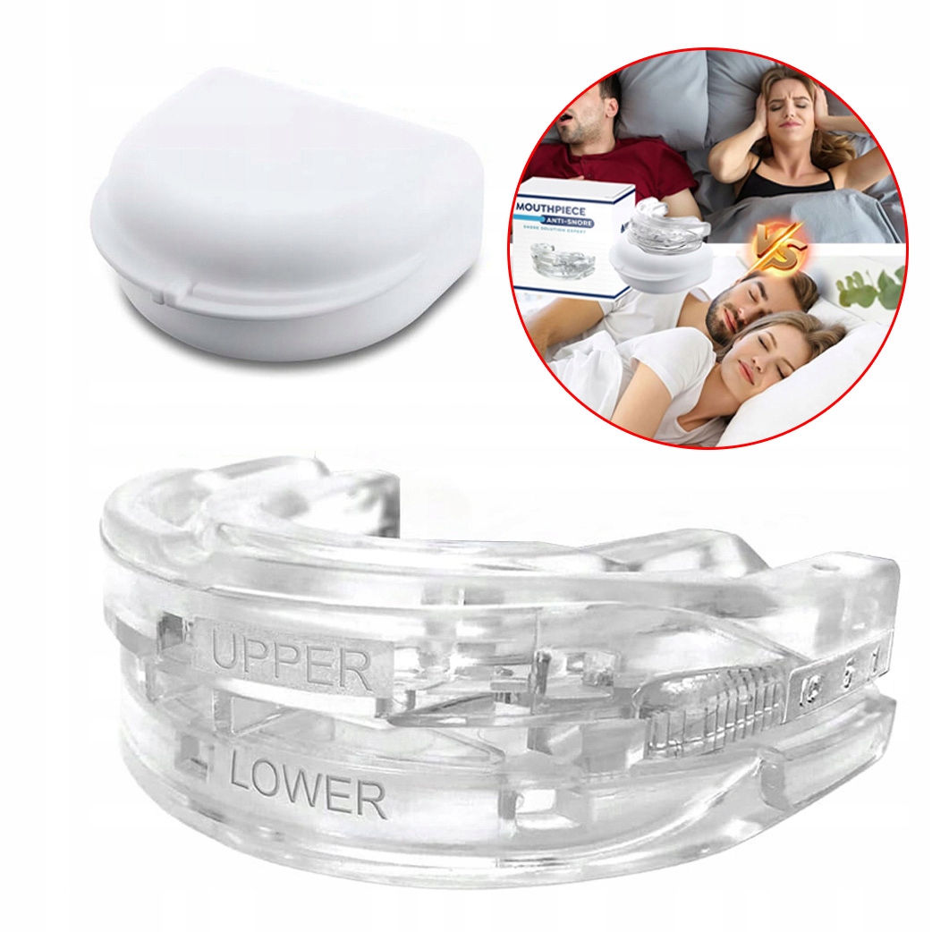 Ustnik Anty Chrapanie Wkładka Szyna Poprawa Oddychania Nocnego Biały
