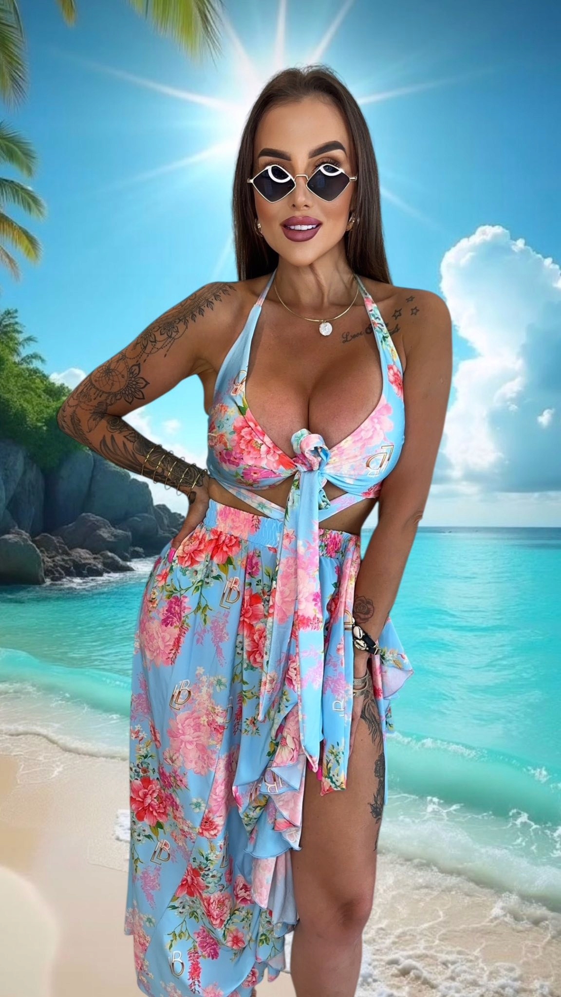 Plavky přehoz Strawberry tyrkysová barva