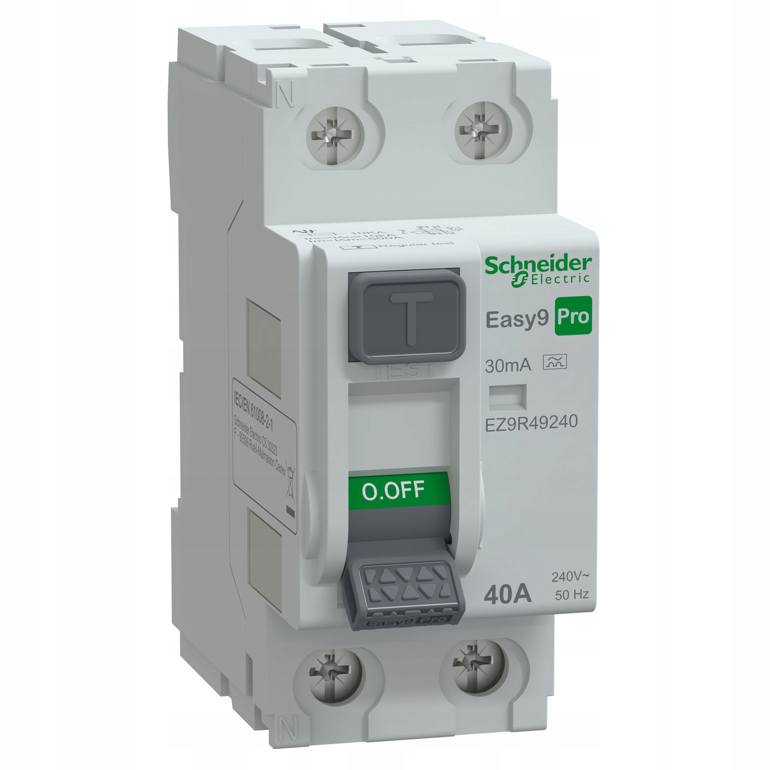Schneider EASY9 Pro Wyłącznik Różnicowoprądowy 2P 40A 30mA Typ A EZ9R49240