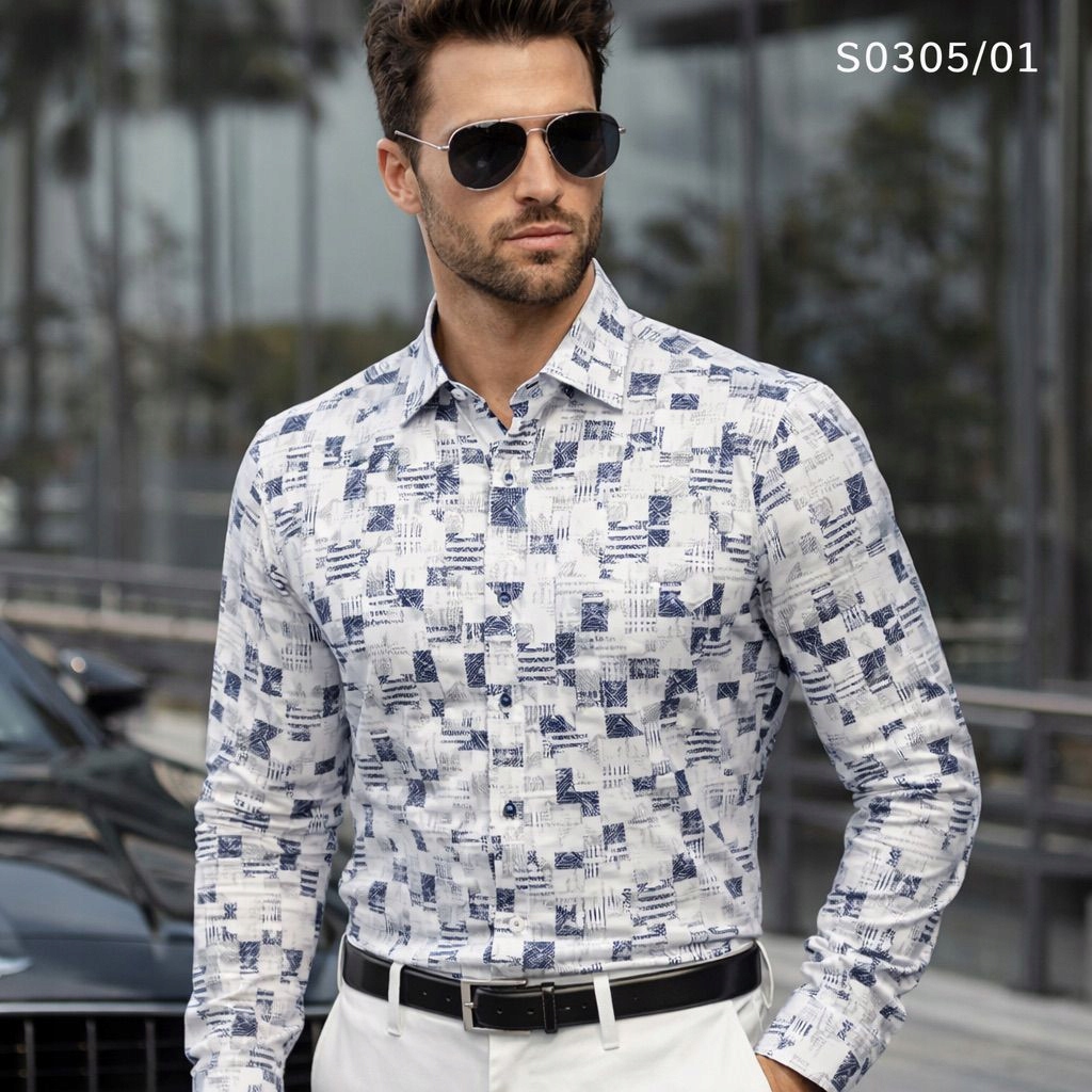 Ego Man košile pánská S0305-01 slim fit L bílá