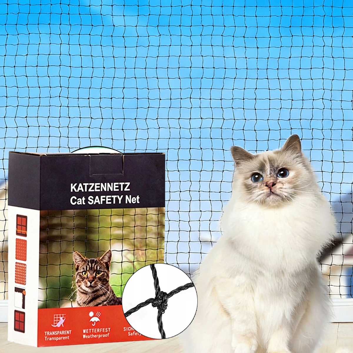 Levně Set Síťka Na Balkon Pro Kočky Holuby 10x3 m, Očko 26 mm Bez Vrtání