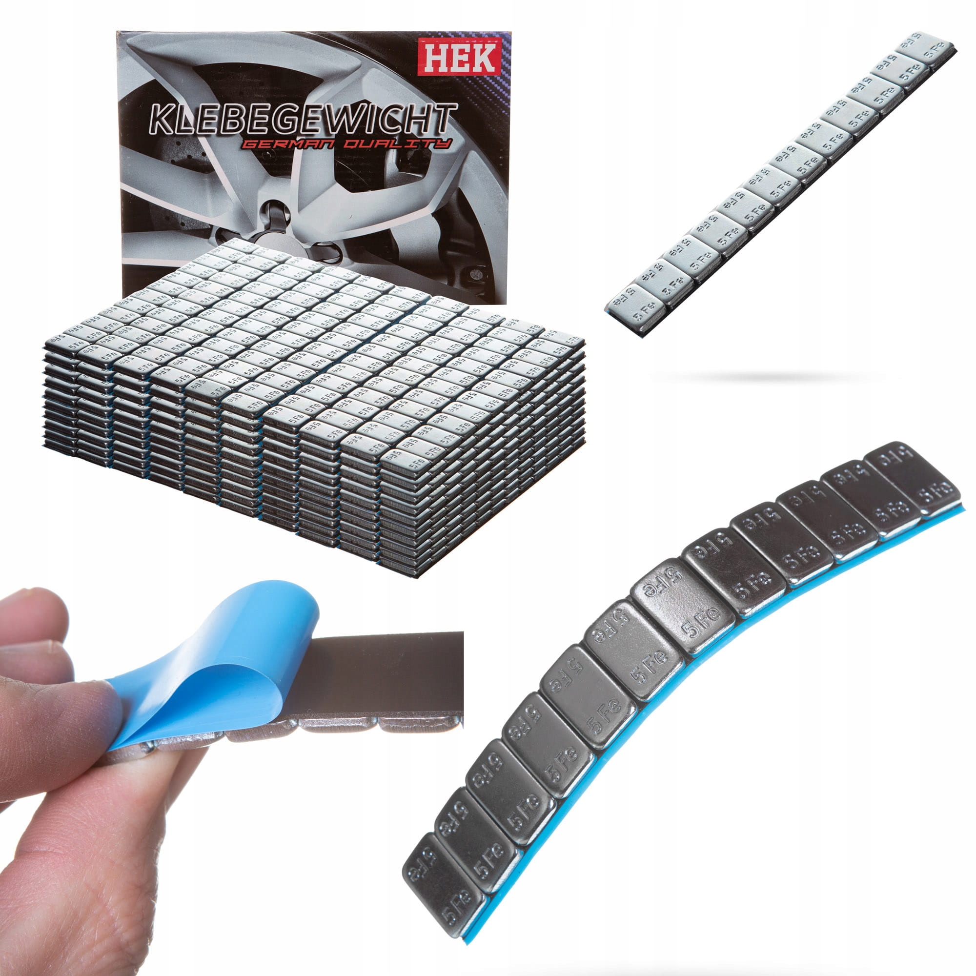 Ciężarki klejone do felg aluminiowych Hek 60g 5g 6 kg 100szt. ocynk stalowe