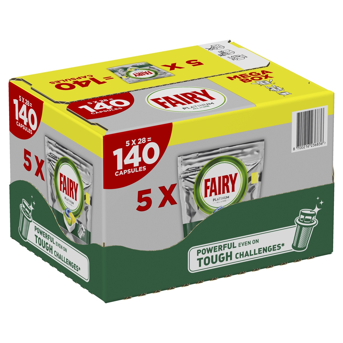 Levně Kapsle do myčky Fairy Platinum All In One 140ks