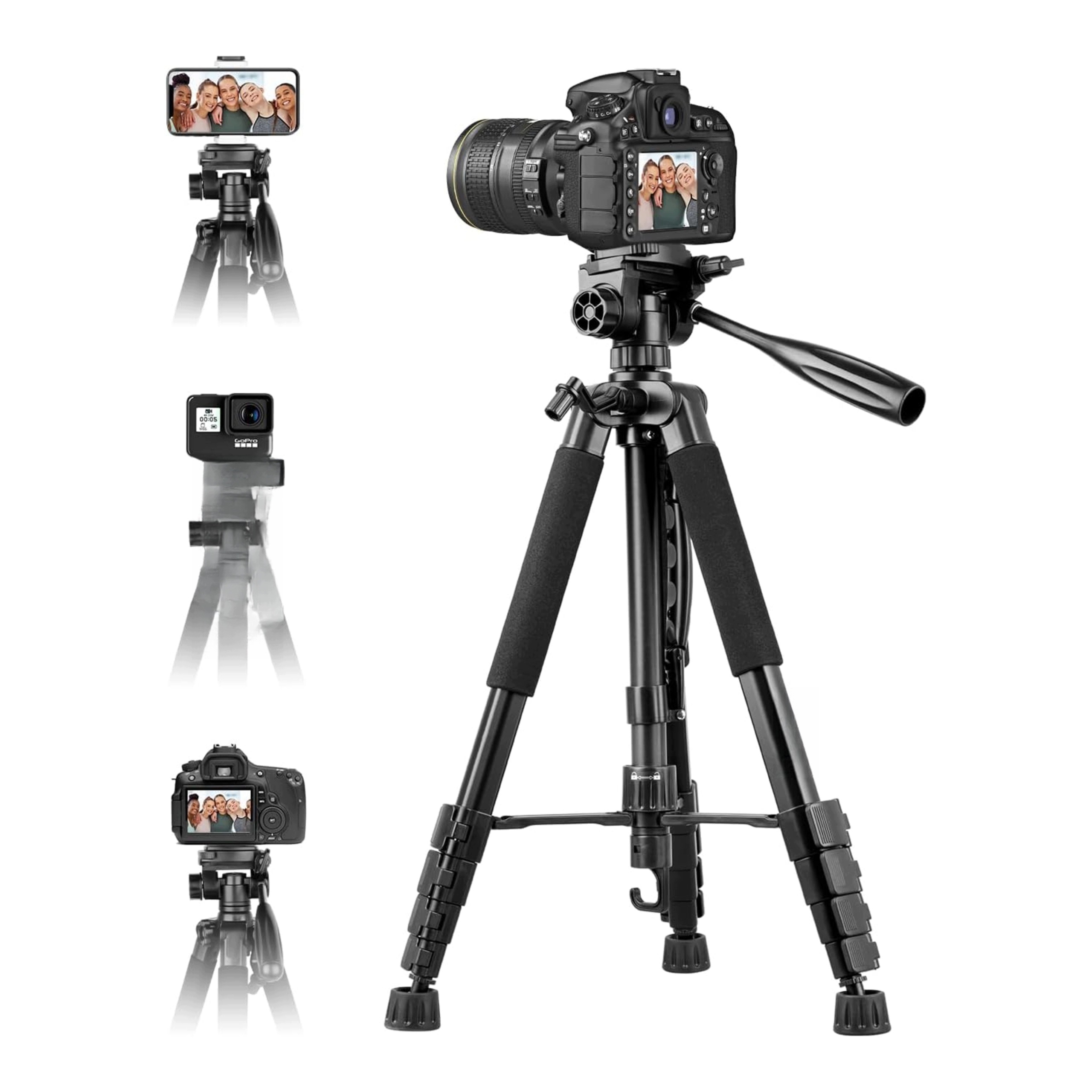 Fotografický stativ pro fotoaparát a telefon 188 cm hliníkový s dálkovým ovládáním