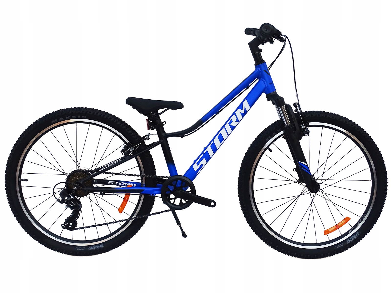 Rower 24 Racer Mtb Amortyzowany Shimano Aluminium Niebieski Rama 11''