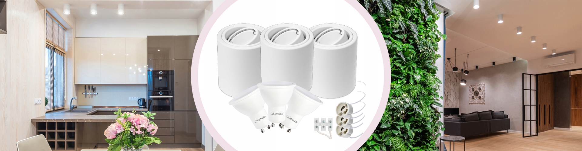3x Oprawa Natynkowa HALOGENOWA TUBA + LED GU10 5W Materiał dominujący metal