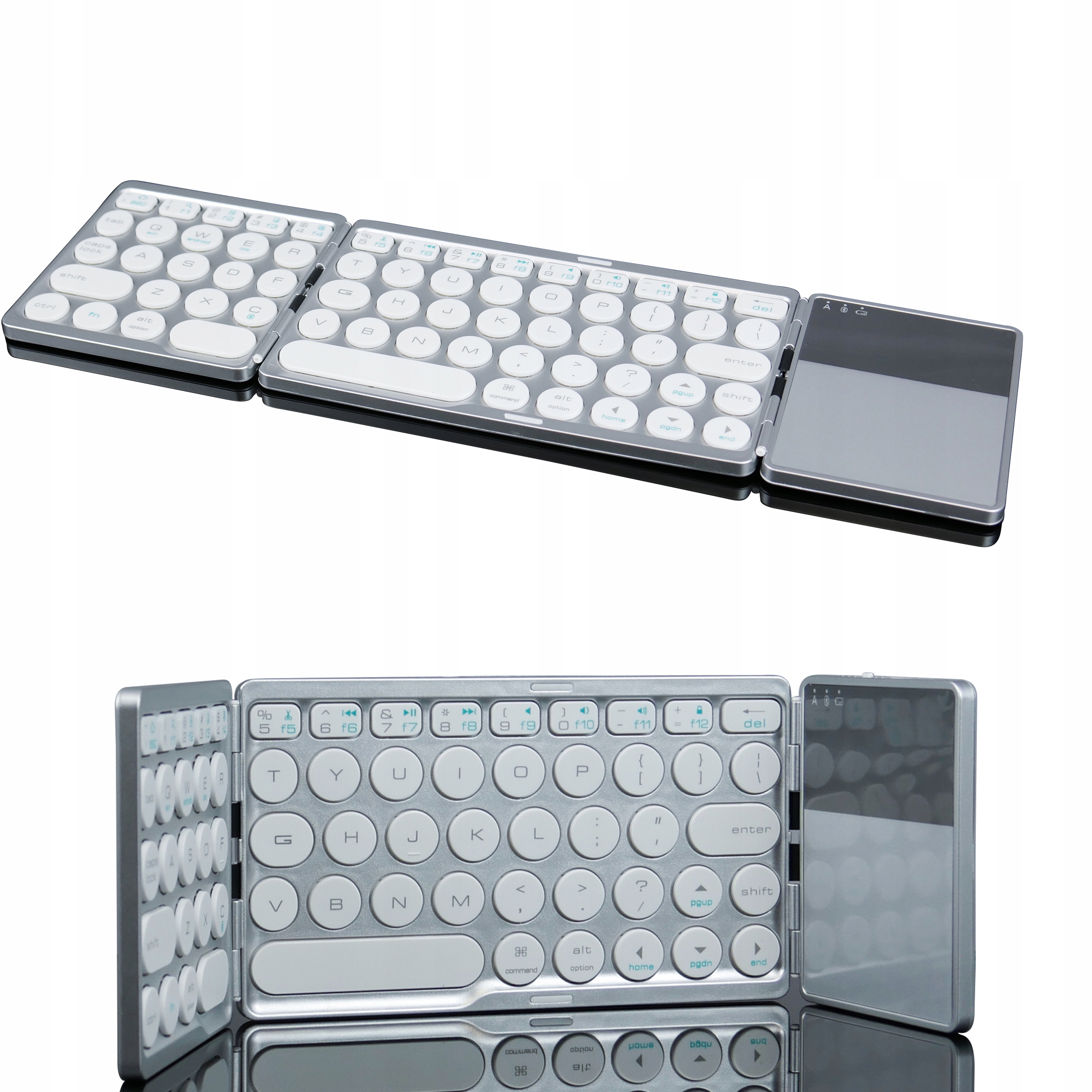 Klawiatura Z Touchpadem Bluetooth składana podwójnie kompaktowa Qwerty
