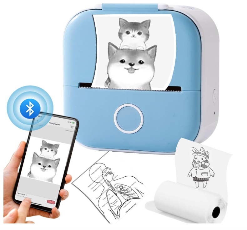 MINI DRUKARKA TERMICZNA PRZENOŚNA do NAKLEJEK ZDJĘĆ NOTATEK PHOMEMO T02 BT Kod producenta Mini drukarka termiczna V19