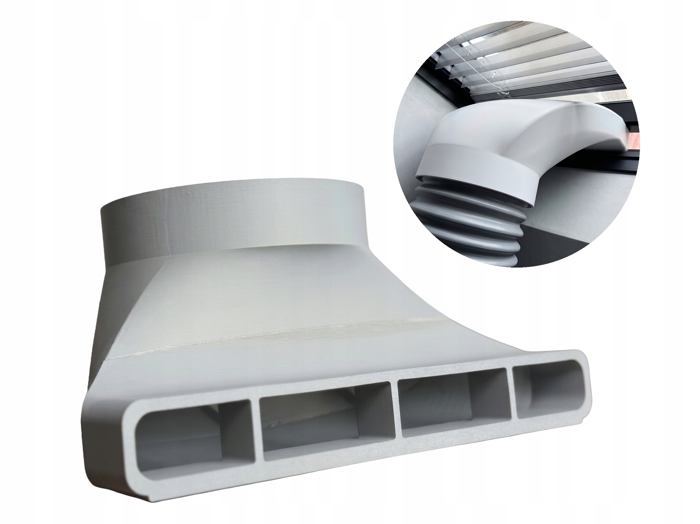 Adapter końcówka wylot rury klimatyzatora 150mm do okna uchylnego Biały
