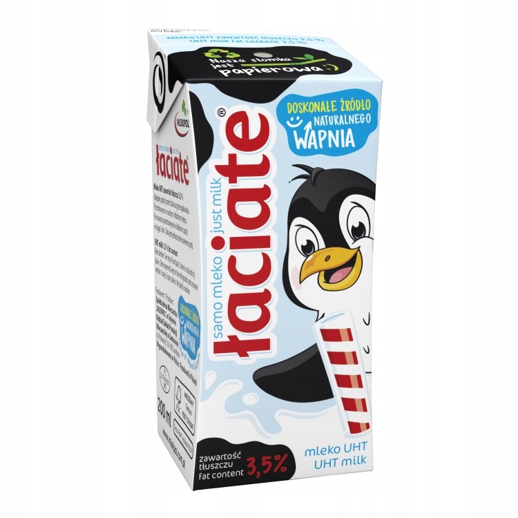 Levně Łaciate mléko 3,5% 36 ks po 200 ml s brčkem 17.07.2026