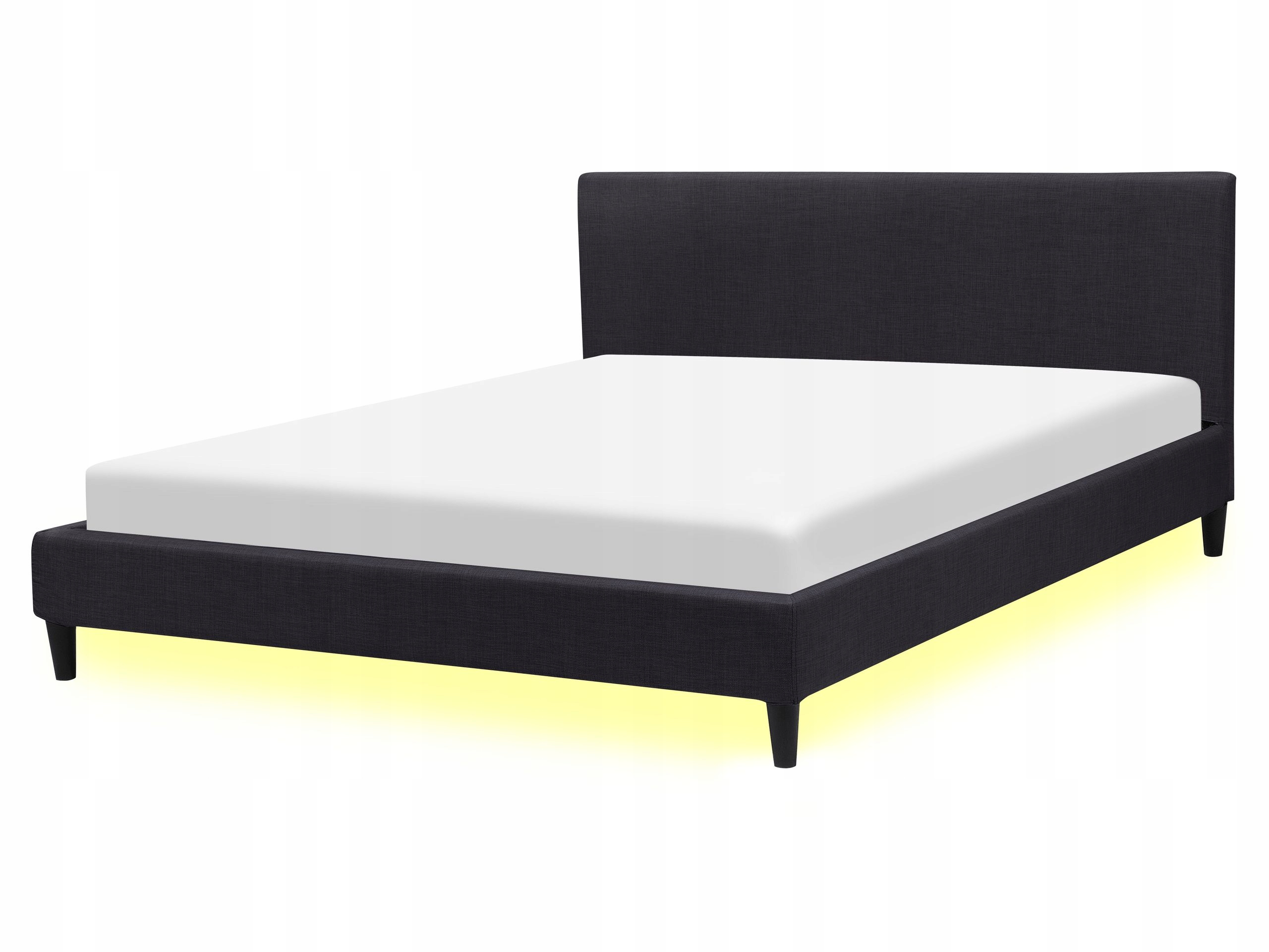 Łóżko tapicerowane Led 160x200 czarne