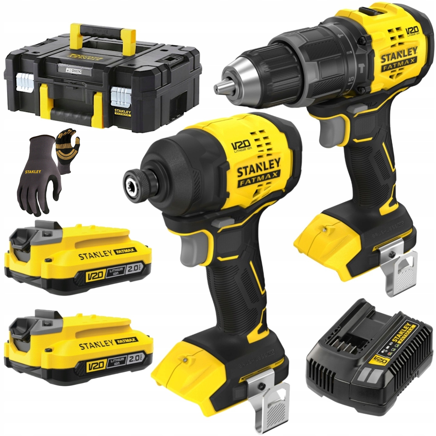 Stanley Zestaw wkrętarka SFMCD716 zakrętarka SFMCF811 2x2Ah V20 SFMCK201D2T