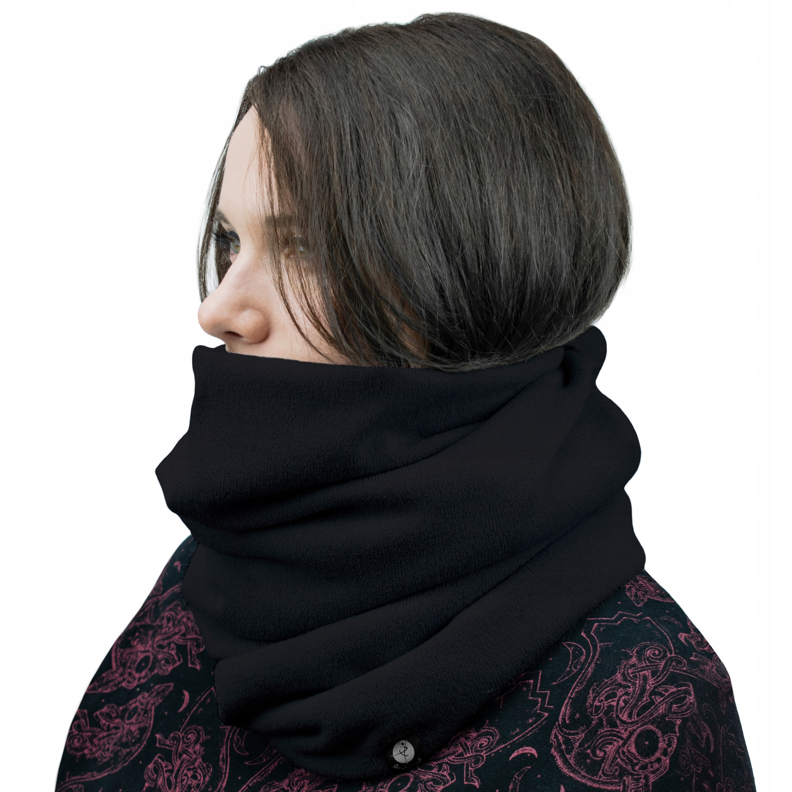 DAMSKI KOMIN TUBA NA ZIMĘ CIEPŁY CZARNY ROZM. S