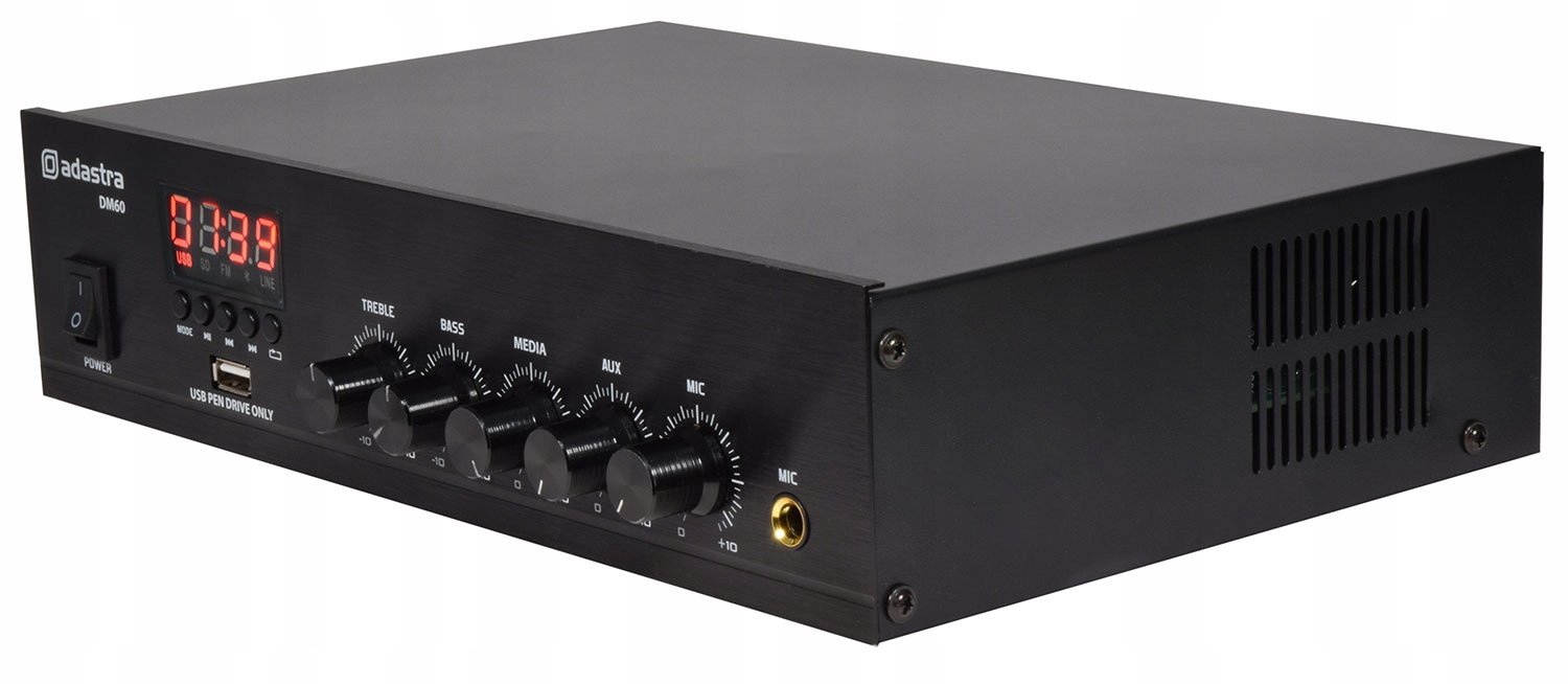 Zosilňovač Adastra DM60 100 V s Bluetooth a rádiom Usb/fm 60 W