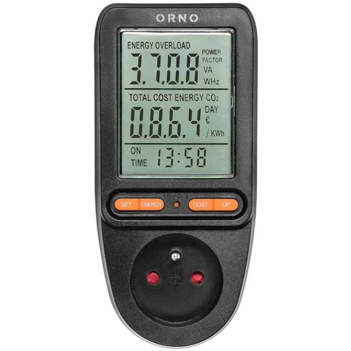 WATOMIERZ MIERNIK LICZNIK ENERGII ELEKTRYCZNEJ MOC Maksymalne obciążenie 3600 W