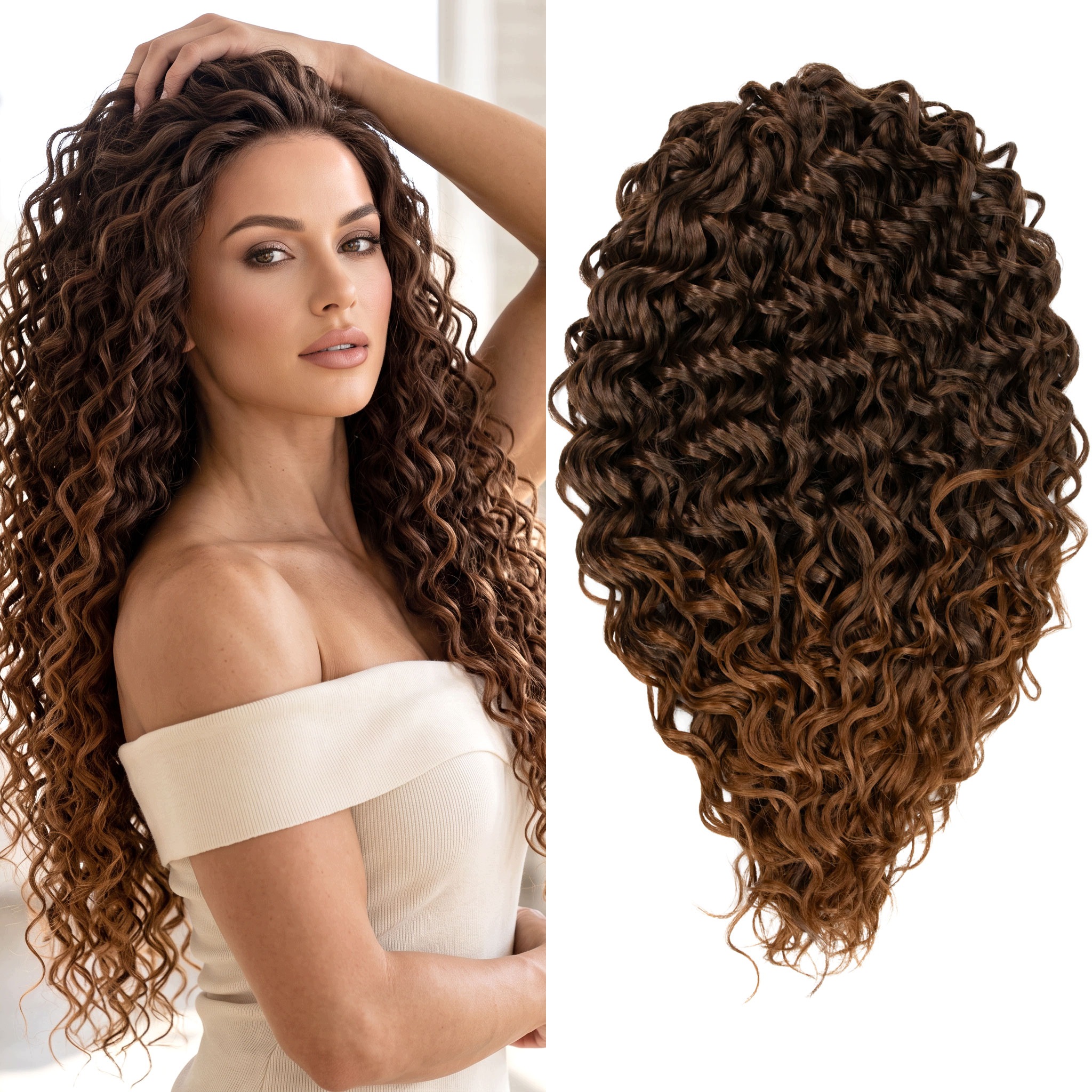 Syntetické vlasy Afroloki Jessica Pro 50 cm 300 g tmavě hnědá rudá ombre