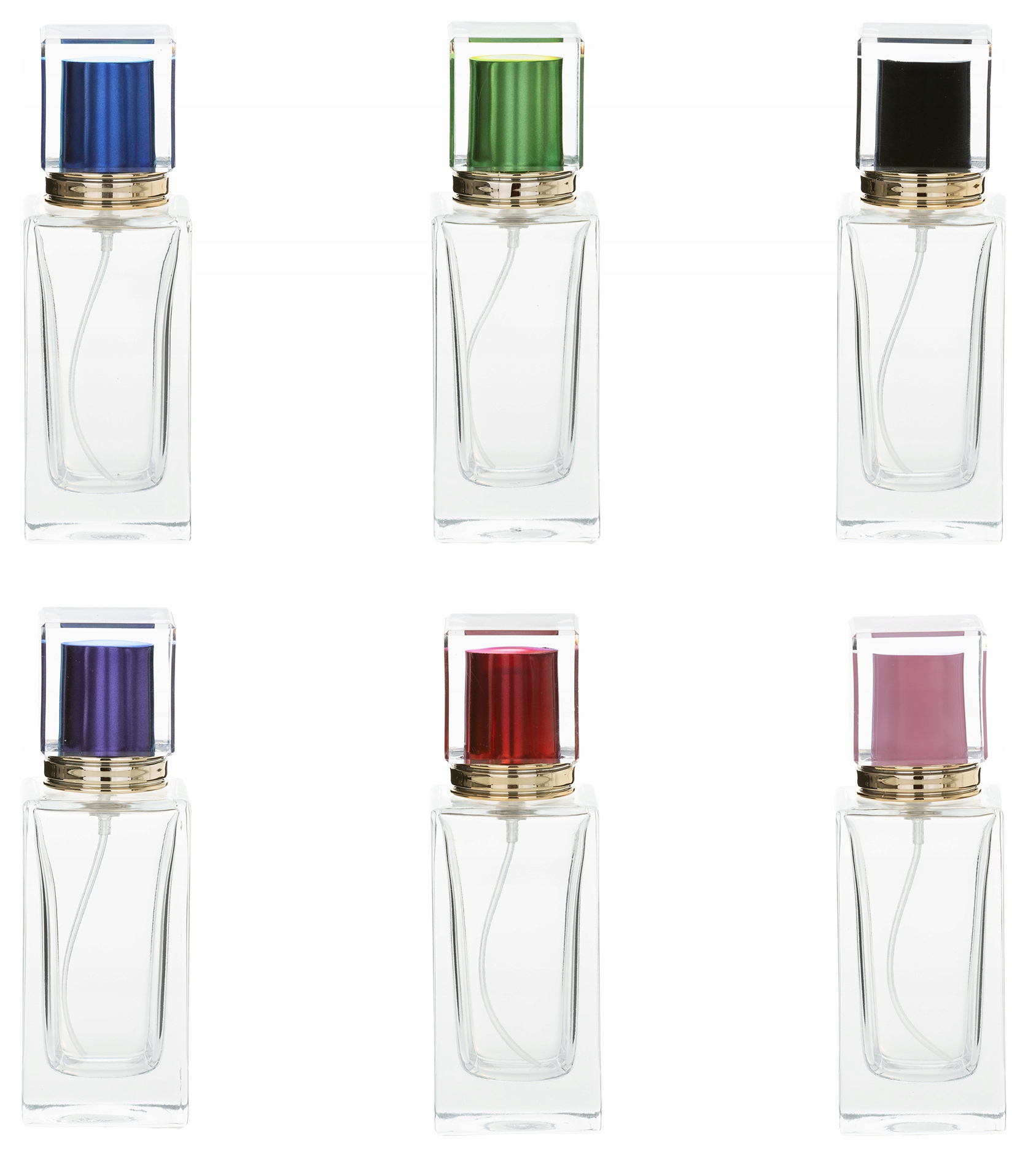 BUTELKA SZKLANA OZDOBNA NA PERFUMY ATOMIZER ALUMINIUM - 50 ML!