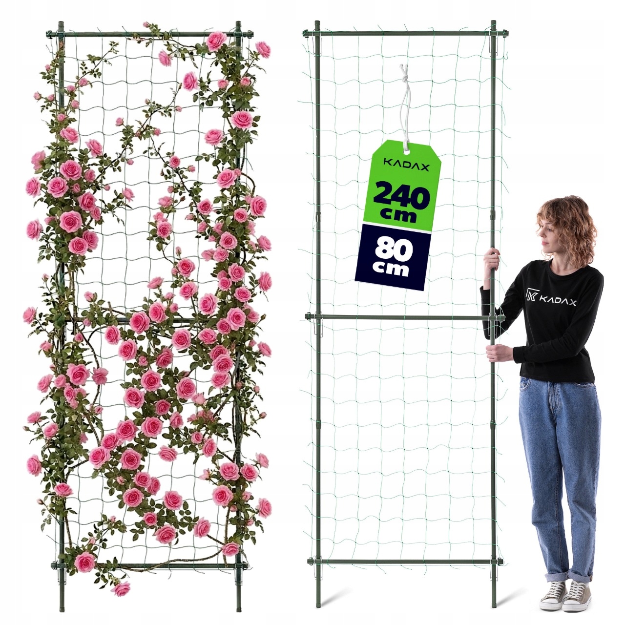 Zahradní Mřížka Pergola Síťka Podpora Rostlin Růží Květů Kovová 240x80cm