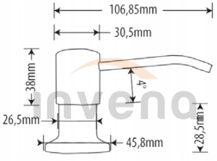 DOZOWNIK NA MYDŁO PŁYN DO NACZYŃ INVENA 500ml CZARNY ZLEWOZMYWAK Marka Invena